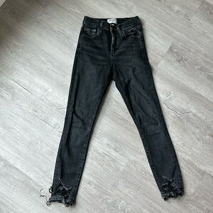 Agolde skinny jeans, black/grey distressed denim